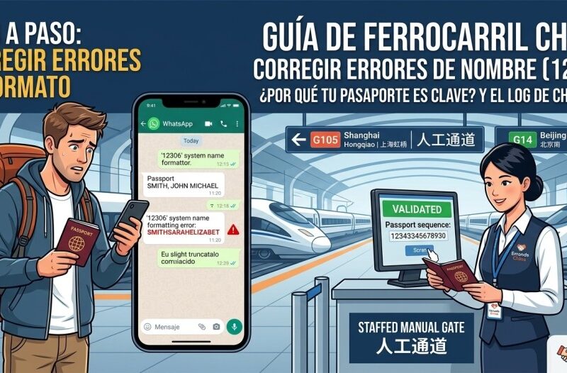 • Ilustración corporativa y moderna de diseño plano para un blog financiero. En el centro, un smartphone muestra las aplicaciones de WeChat Pay y Alipay con iconos de verificación aprobados en verde. A un lado, se aprecian un pasaporte internacional y una tarjeta de débito física UnionPay sobre un escritorio de oficina. El texto principal en la parte superior destaca de forma clara en tipografía limpia y blanca: "CUENTA BANCARIA EN CHINA — Guía para Extranjeros". El fondo combina líneas geométricas elegantes en tonos azul corporativo, blanco y naranja sutil.
