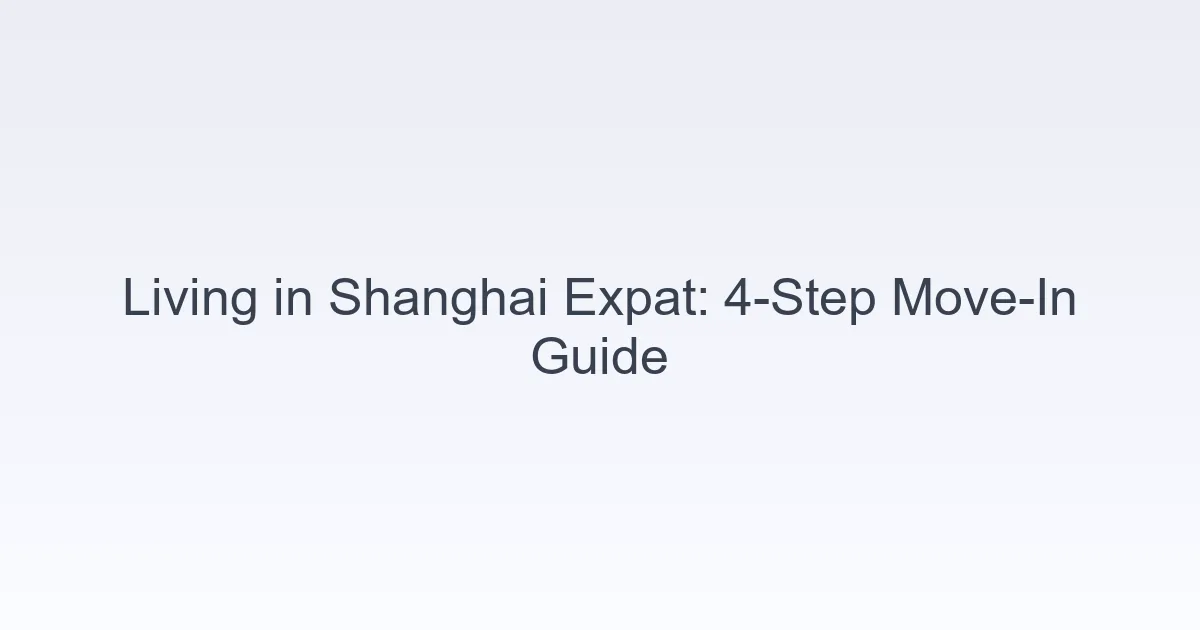 living in Shanghai expat move