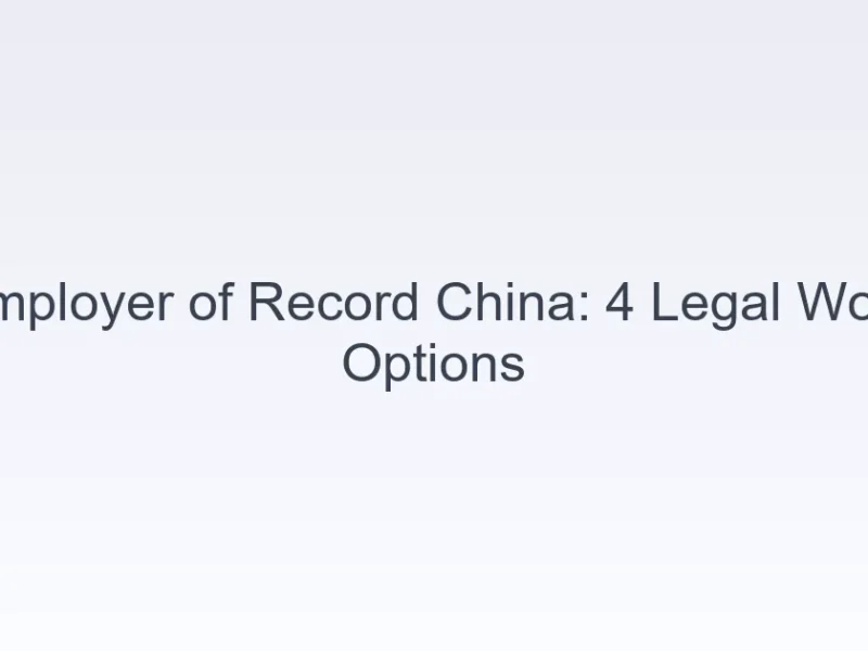 Employer of Record China