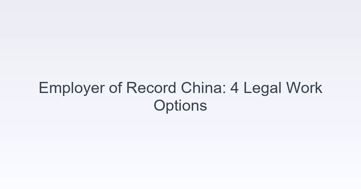 Employer of Record China