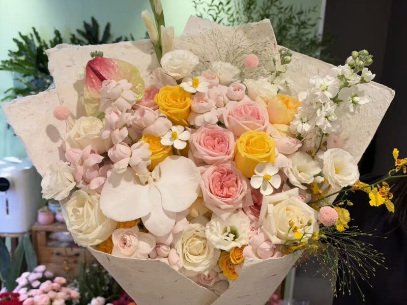 Fresh birthday flower bouquet options provided by a local Chinese florist for an international customer order through ErrandsChina.
